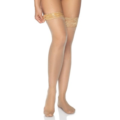 Leg Avenue Stay Up Sheer Thigh Hold Ups Nude UK 8 to 14