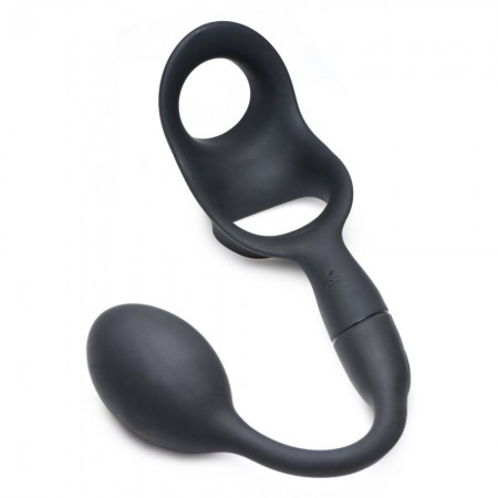Alpha Pro 10X P Bomb Cock and Ball Ring With Anal Plug